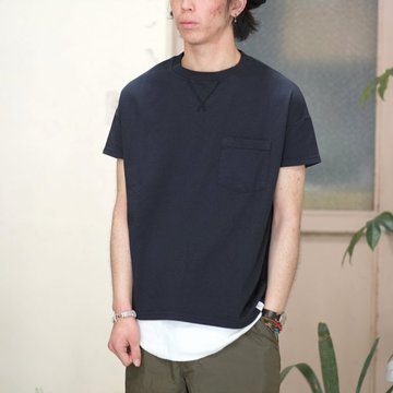 Cal Cru(カルクルー) C/N S/S RELAXED FIT反応染め(MADE IN USA)  -BLACK-【S】