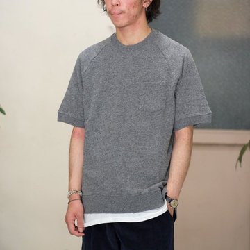【30% off sale】【2016 AW】FLISTFIA(フリストフィア) Wool Short Sleeve Pull Over -Middle Gray-  #WS01016