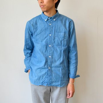 niuhans(ニュアンス) Natural Indigo Dye Oxford B/D Shirt -L.Indigo- #SH69