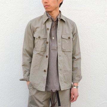【40% off sale】ts(s) (ティーエスエス) Cotton Hemp Weather Cloth C.P.O. Shirt Jacket -(32)Gray Beige- #TT36LJ01