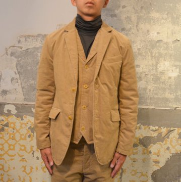 【40% OFF SALE】 ts(s) (ティーエスエス) Thin Wale Stretch Corduroy Cloth Padded 2 Button Jacket -(59)Khaki- #ST37IJ02