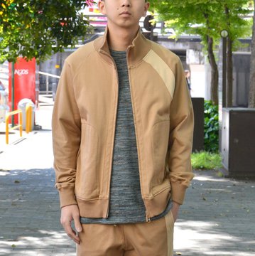 【40% OFF SALE】 ts(s) (ティーエスエス) Smooth Cotton Terry Jersey Asymmetry Line Track Jacket -(32)Light Beige- #ET38XC09