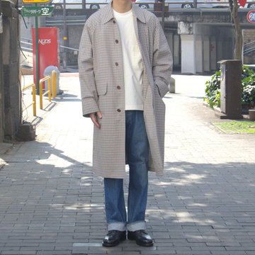 【19 SS】 AURALEE(オーラリー)/ FINX WEATHER CLOTH CHECK COAT-IVORY CHECK #A9SC01WC
