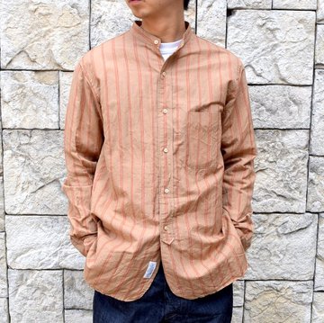 【2020】 A VONTADE(ア ボンタージ)/ BANDED COLLAR SHIRTS -BROWN STRIPE- #VTD-0312-SH