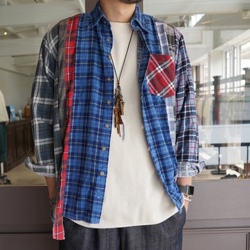 【40% off sale】 Rebuild by Needles(リビルドバイニードルス)/ flannel check shirts -ASSORT- #JO286