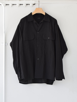 COMOLI (コモリ)/空紡オックス C.P.Oシャツ -BLACK- #V01-02016
