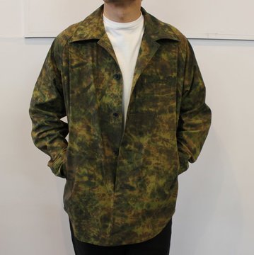 山内 (やまうち)/ 塩縮加工超強撚コットン・ハコムラシャツジャケット -camouflage- #22135-B