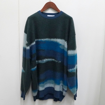[30%OFF] Graphpaper (グラフペーパー)/ Jacquard Crew Neck Knit -DEEP FOREST- #GU233-80281