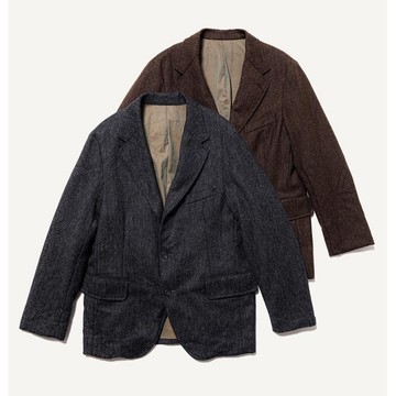 【23AW】A.PRESSE(ア プレッセ)/ Tweed Tailored Jacket -CHARCOAL- #23AAP-01-18H