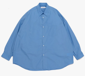 [24SS]Graphpaper (グラフペーパー)/ Broad L/S Oversized Regular Collar Shirts -BLUE- #GM241-50001B