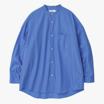 [24SS]Graphpaper (グラフペーパー)/ Broad L/S Oversized Band Collar Shirts -BLUE- #GM241-50002B