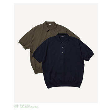(24ss) A.PRESSE(A vbZ)/ Cotton Knit S/S Polo Shirts -NAVY,OLIVE- #24SAP-03-09K