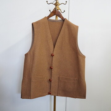 y24AWzHERILL(w)/ Cashmere linenmat Chimayo vest -Brown- #24-011-HL-8090-30