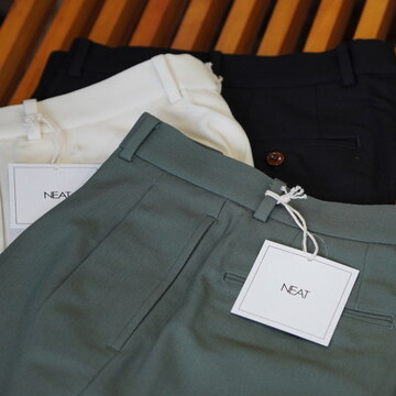 y25SSzNEAT(j[g)/ NEAT Chino Shorts -BLACK,IVORY,MOSS- #25-01NCS