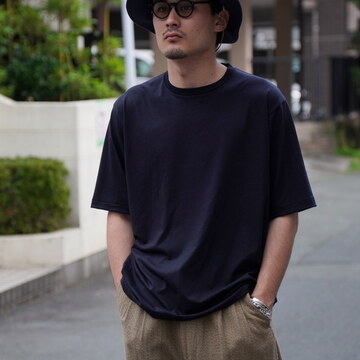 y25SSzBATONER(ogi\) / SUMMER WOOL T-SHIRT -ROYAL NAVY- #BN-25SM-047
