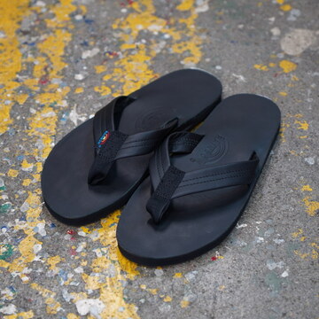 RAINBOW SANDALS(C{ET_) / Leather Sandals -BLACK- 