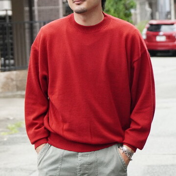 y25AWzHERILL(w)/ American Deadstock Sweater  -RED- #25-080-HL-8020-30