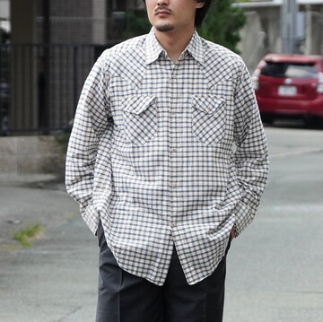 y25AWzMAATEE&SONS(}[eB[AhTY)/ GUPTA WESTERN -BLUE~KHAKI,WHITE PLAID- #MT5303-0605