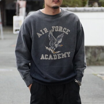 BOWWOW(oEE)/U.S.AIR FORCE SWEATSHIRTS AGED -AGED BLACK- #BW252-UAES