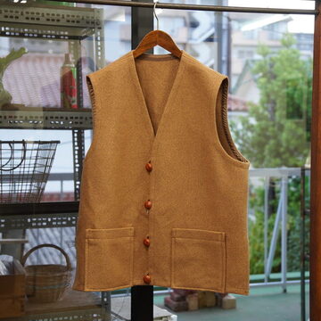 y25AWzHERILL(w)/ Cashmere linenmat Chimayo vest -Brown- #25-011-HL-8231-30