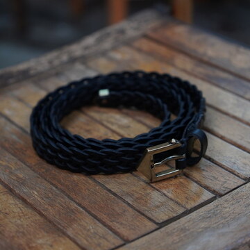 �y26SS�zCCU(�V�[�V�[���[)/ NARROW MESH BELT -BLACK- #AC-17-C-COW-5