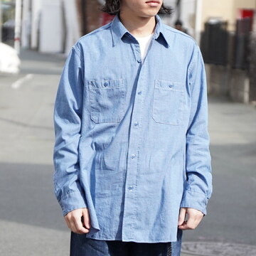 �y26SS�zHERILL(�w����)/ CHAMBRAY WORKSHIRT -INDIGO- #26-030-HL-801010