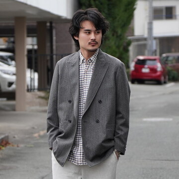 ULTERIOR(�A���e���A) / WOOL WASHI HERRINGBONE DB JKT  -DEEP NAVY- #UJK26-LA227-A