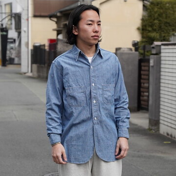 �y26SS�zBOWWOW(�o�E���E) / HERITAGE CHAMBRAY SHIRT AGED -INDIGO- #BW261-HCS