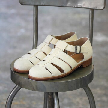 F.LLI.GIACOMETTI(�t���e�b���W���R���b�e�B)/FAUSTO(GURKHA SANDAL) HORSE SUEDE -BIANCO SPORCO- #FG166