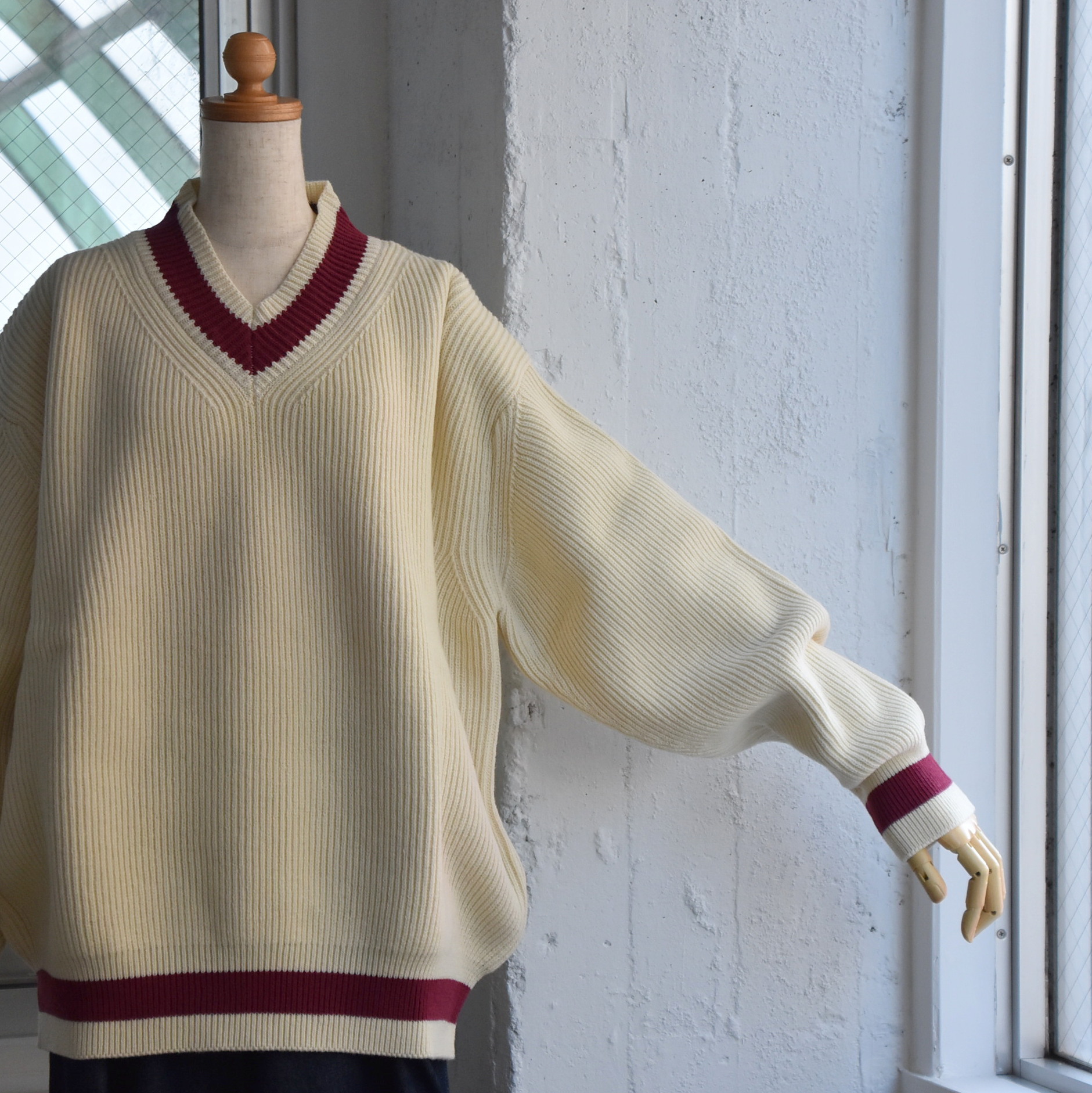SOFIE D'HOORE(ソフィードール) / 3ply V-neck contrast color sweater【2色展開】(10)