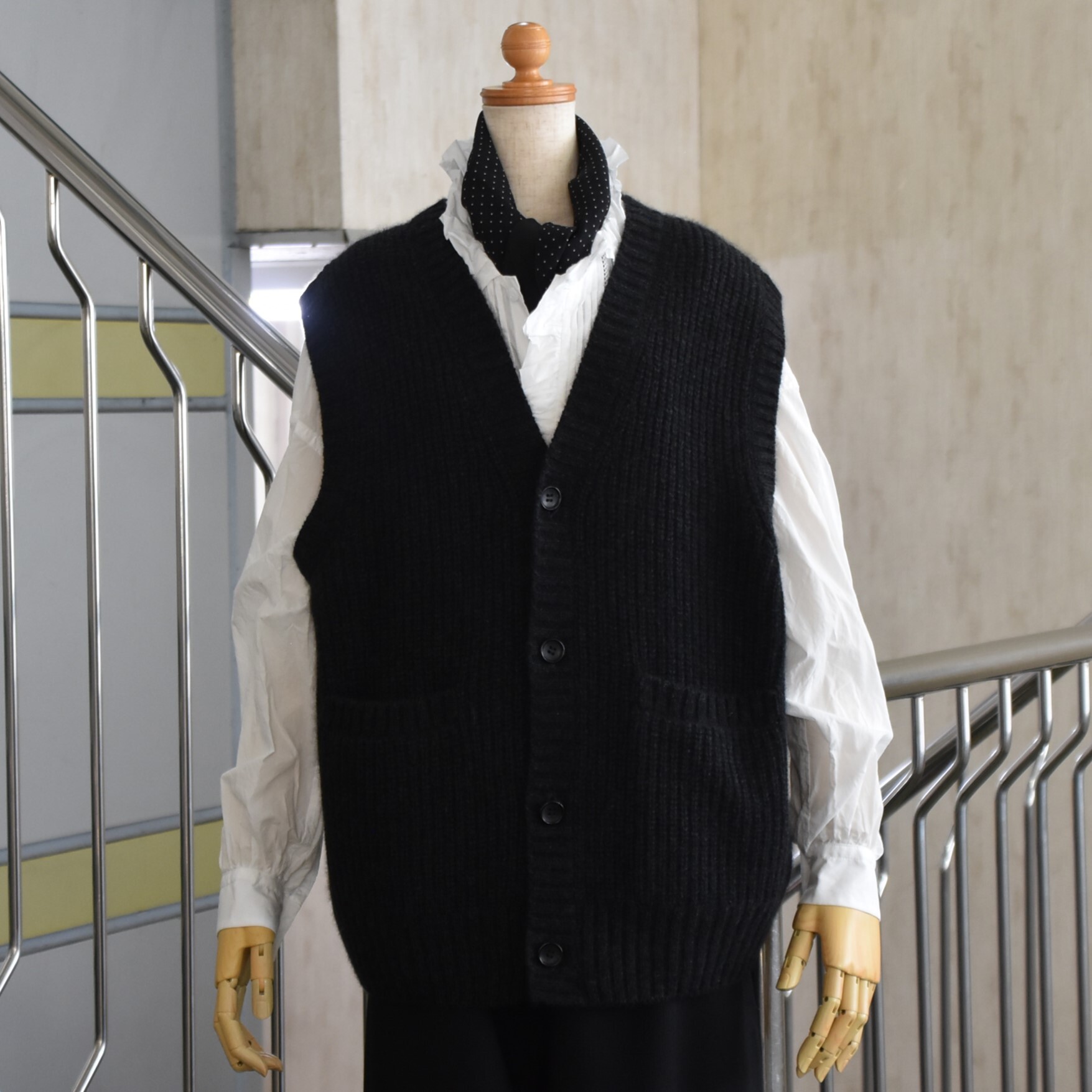 TOUJOURS(gDW[) / Rib Stitch Cardigan Vest #VM43XK02-AA(10)