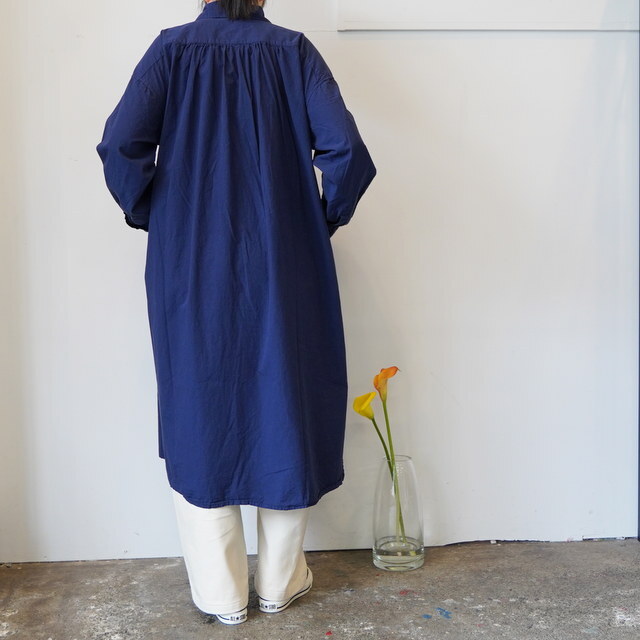 ARMEN(�A�[����) / 40s POPLIN OVER DYE WORK GATHERED SHIRT DRESS#INAM2555PD(10)
