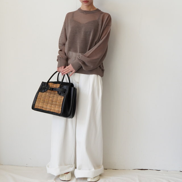 Graphpaper(�O���t�y�[�p�[) Coiled Wool Nylon Oversized Crew Neck Knit #GL261-80430(10)