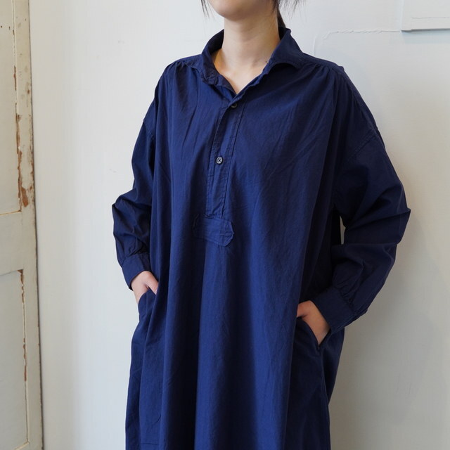 ARMEN(�A�[����) / 40s POPLIN OVER DYE WORK GATHERED SHIRT DRESS#INAM2555PD(11)