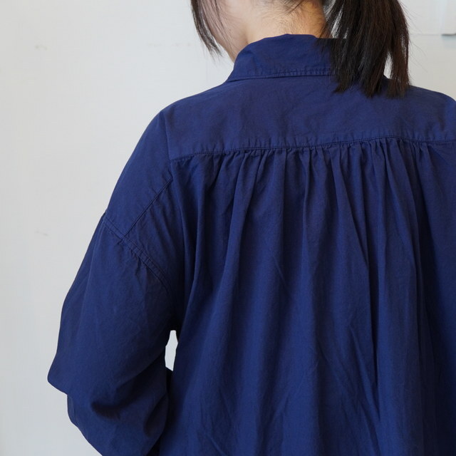 ARMEN(�A�[����) / 40s POPLIN OVER DYE WORK GATHERED SHIRT DRESS#INAM2555PD(12)