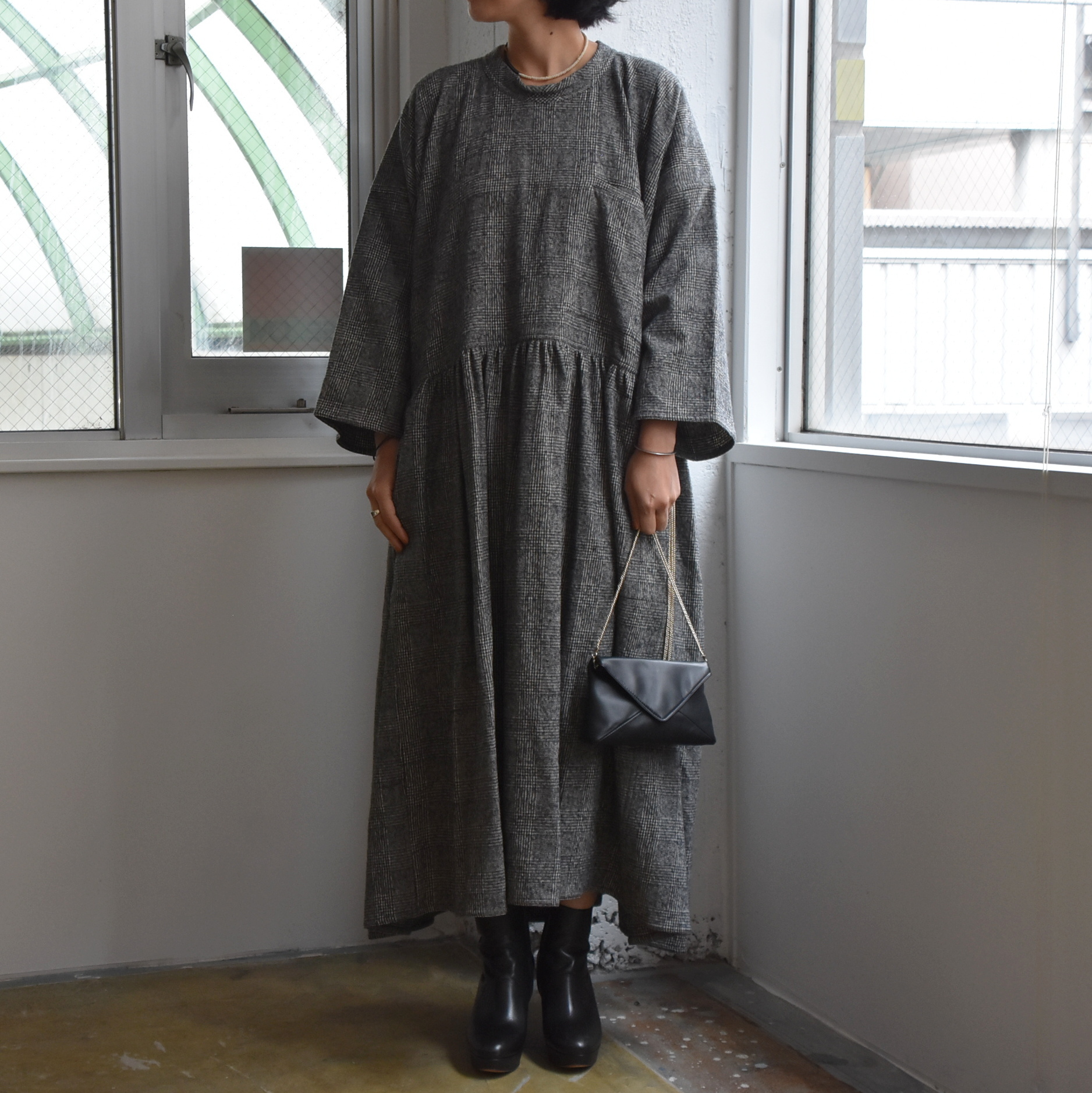 SOFIE D'HOORE(\tB[h[) / Wide dropped waist dress w breast pocket #DELOS-AA(13)