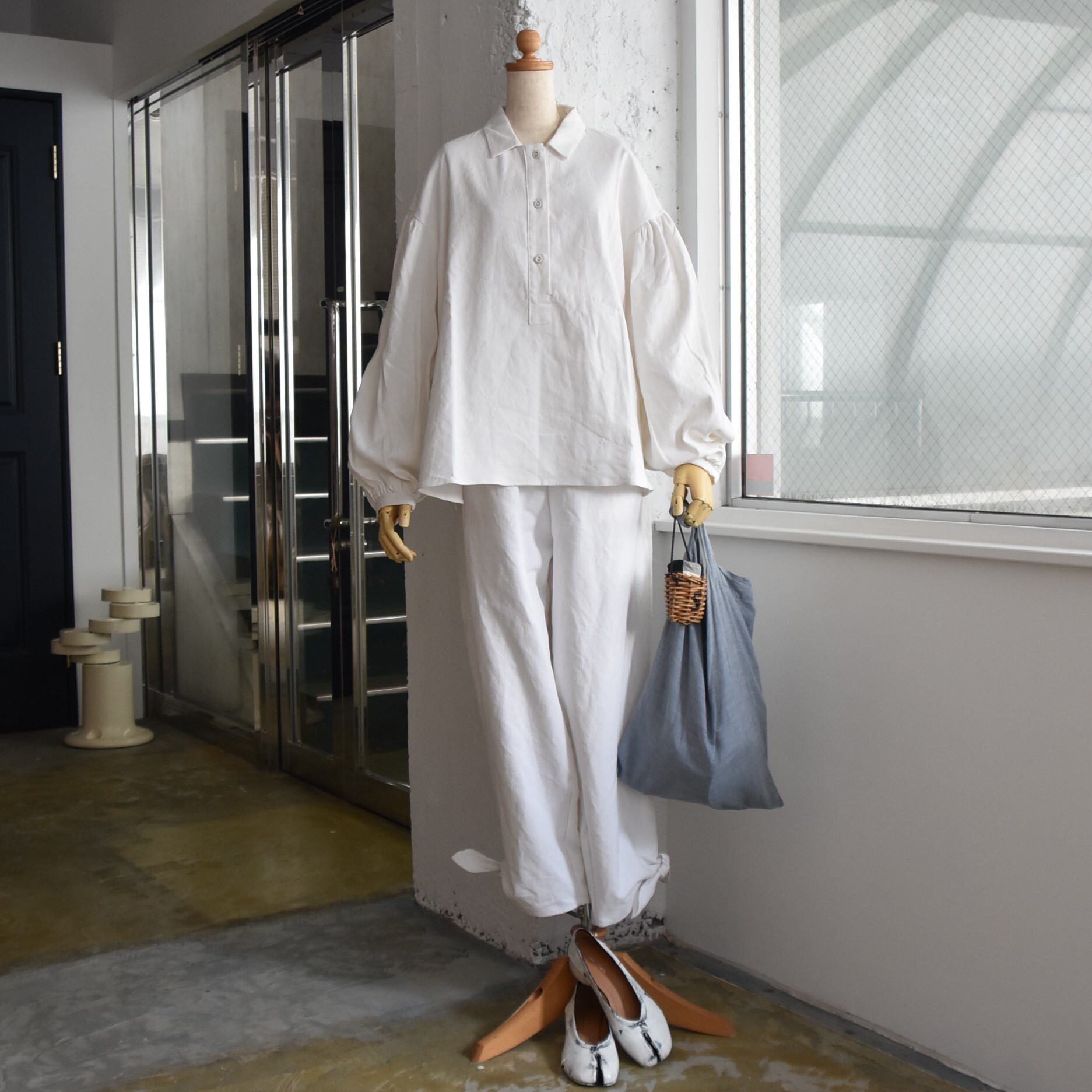 Whiteread (zCg[h) / GATHERED SLEEVES RELAXED SHIRTy2FWJz #SHIRT01-AA(14)