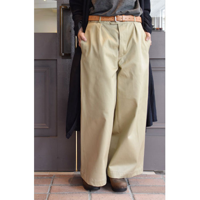 maison de soil(メゾンドソイル) ONE TUCK WIDE PANTS 12oz CHINO