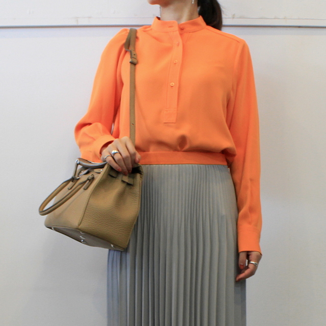 satin orange blouse