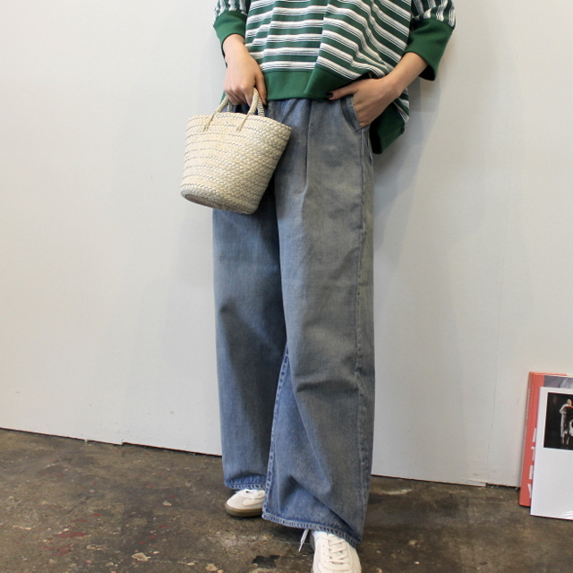 Graphpaper(グラフペーパー) Selvage Denim Two Tuck Wide Pants_GL221-40244B【K】(1)