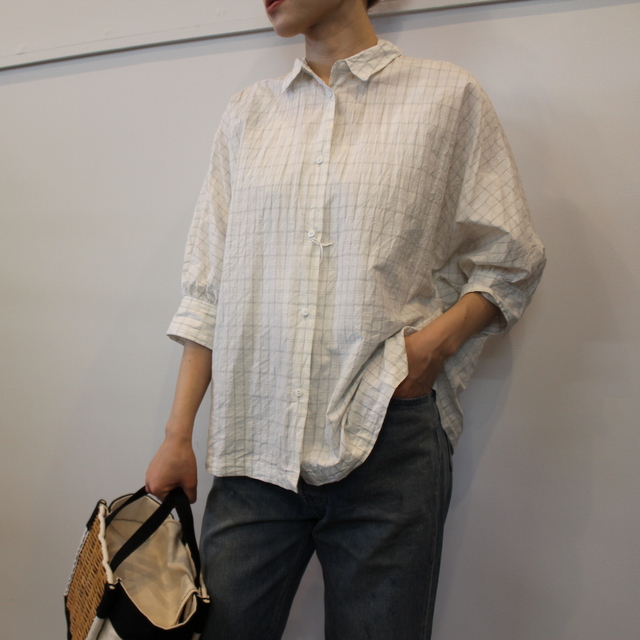 【22ss】TOUJOURS(トゥジュー)  lantern sleeve sack shirt#TM36GS01(1)