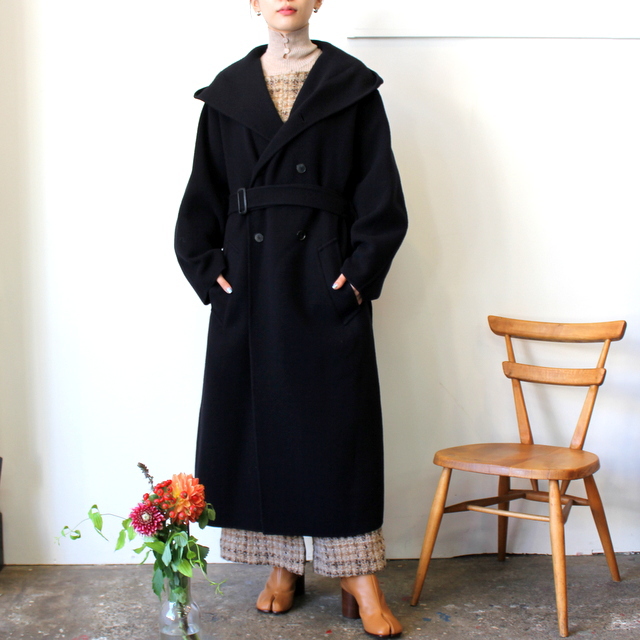 AURALEE(オーラリー) VELOUR BRUSHED WOOL MELTON HAND SEWN HOODED DOUBLE COAT#A22AC03WV(1)