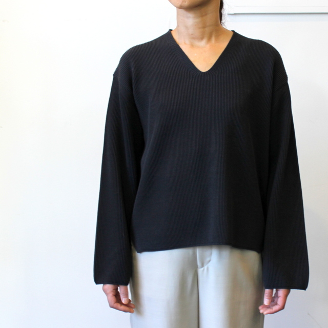 春新作の ニット/セーター Navy Gray NECK CREW RIB WOOL TWIST HYPER 