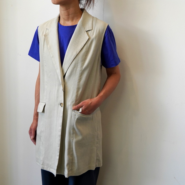 40% off sale】TICCA (ティッカ) リネンパナマロングVEST #TBCS-152