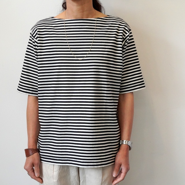 YAECA(ヤエカ) ボートネックTシャツストライプ #83026(1)