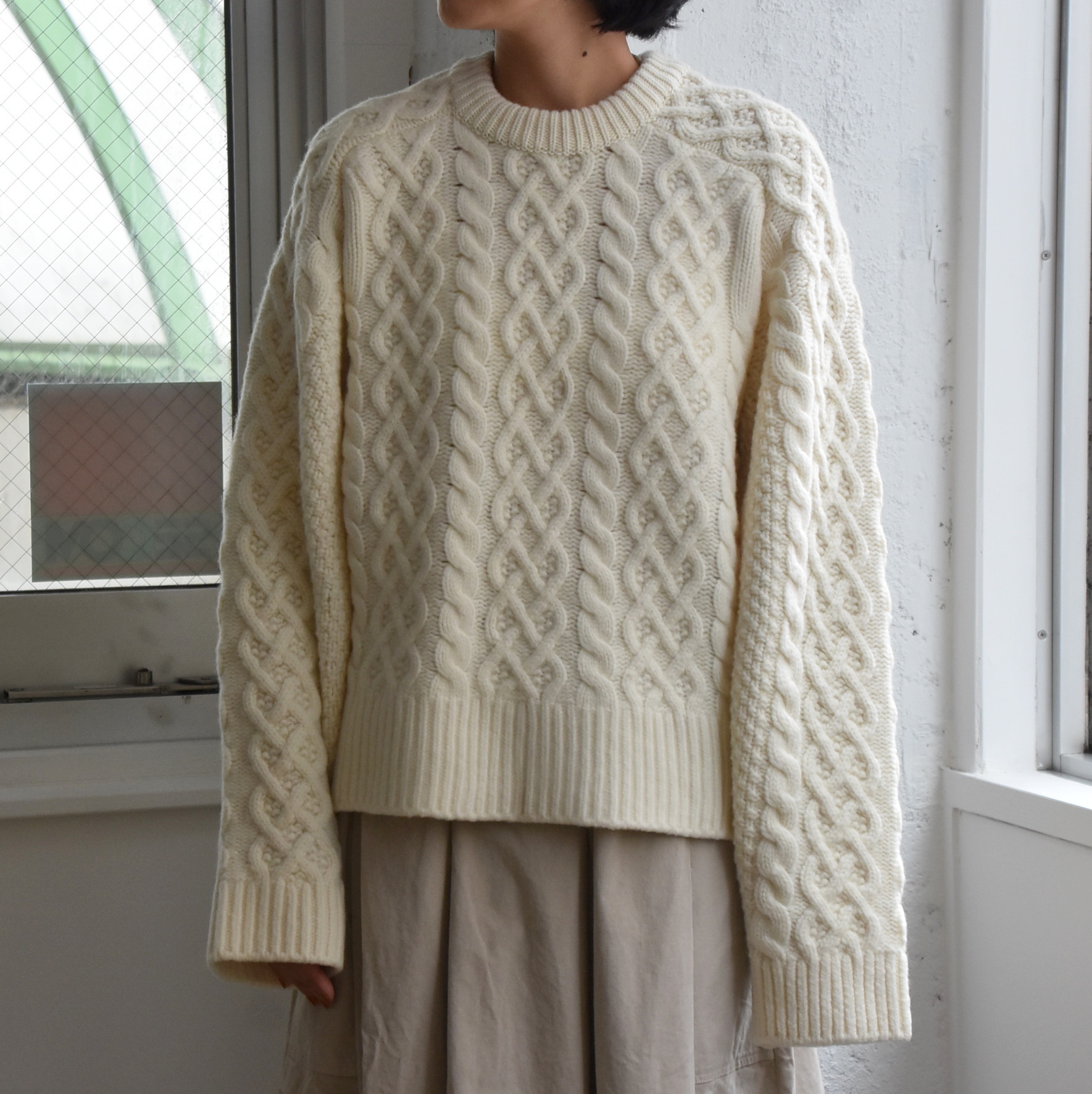 TENNE HANDCRAFTED MODERN(e nhNtebh_) / VOLUME SLEEVE ALAN KNIT PULLOVER #009-24FW-AA(1)