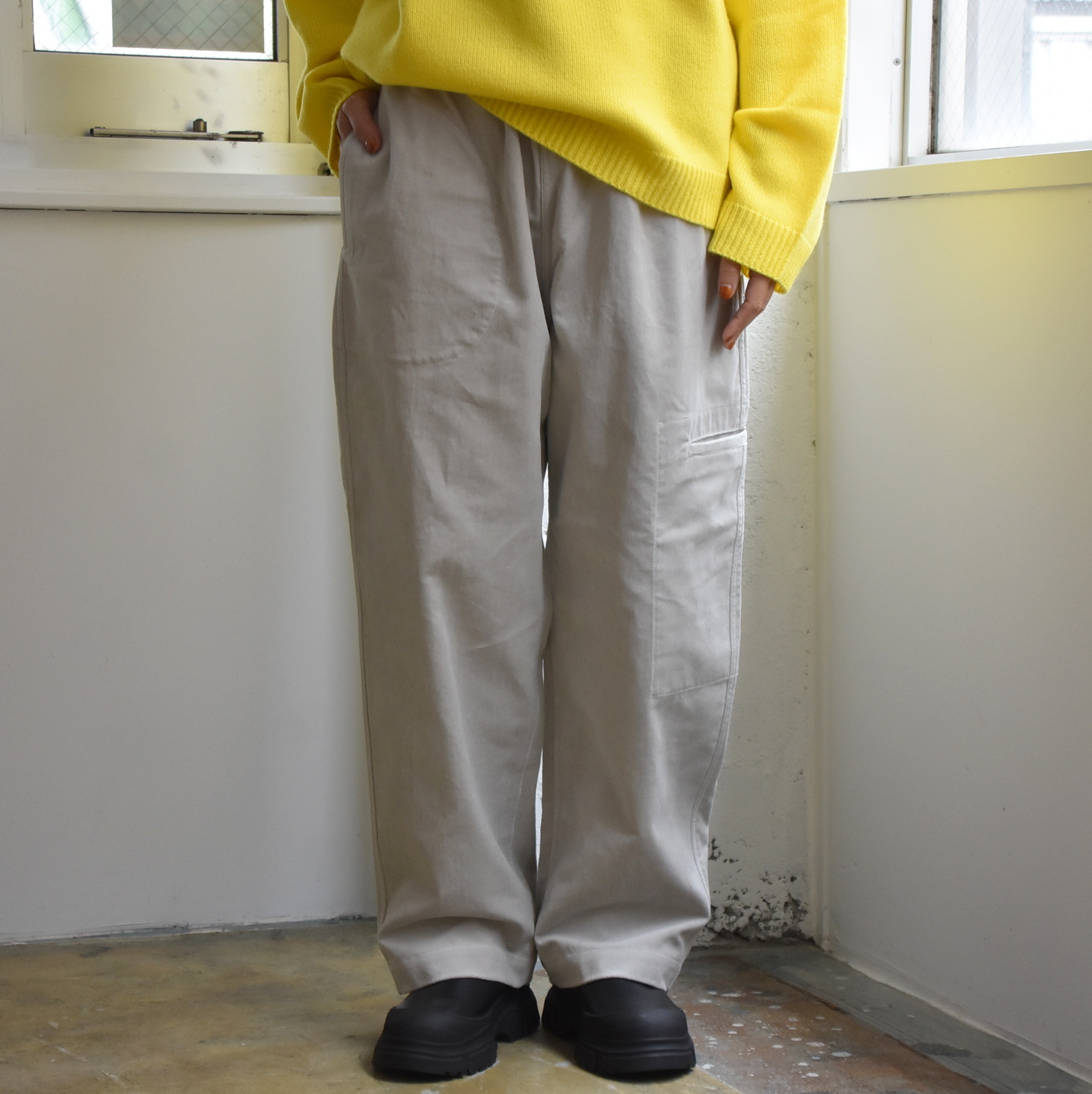 SOFIE D'HOORE(\tB[h[) / Wide pants with elastic waist tigh pocket #POP-AA(1)