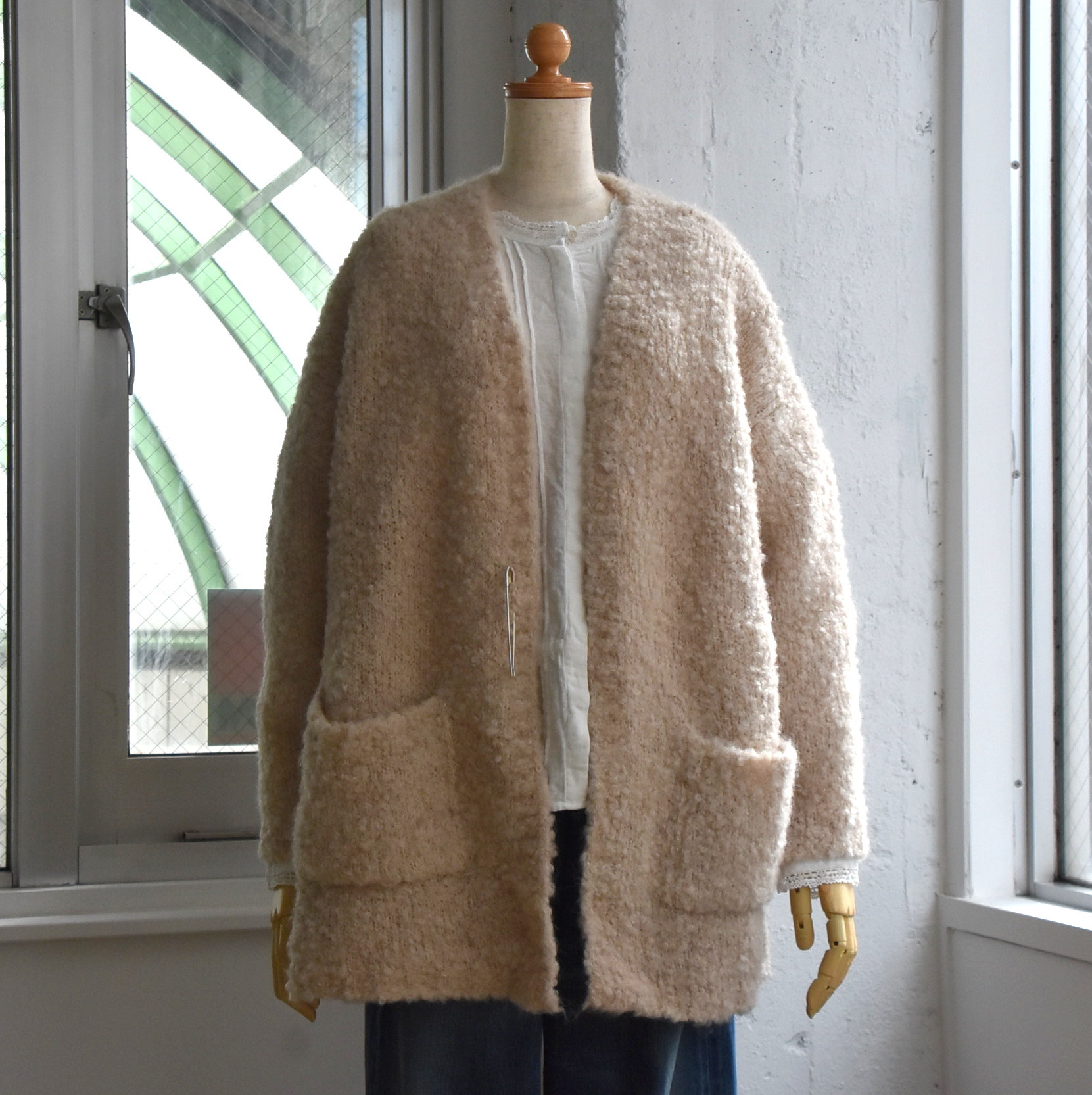 maison de soil(]h\C) / BOUCLE V-NECK CARDIGAN WITH PINy2FWJz #CNMDS2051A(1)