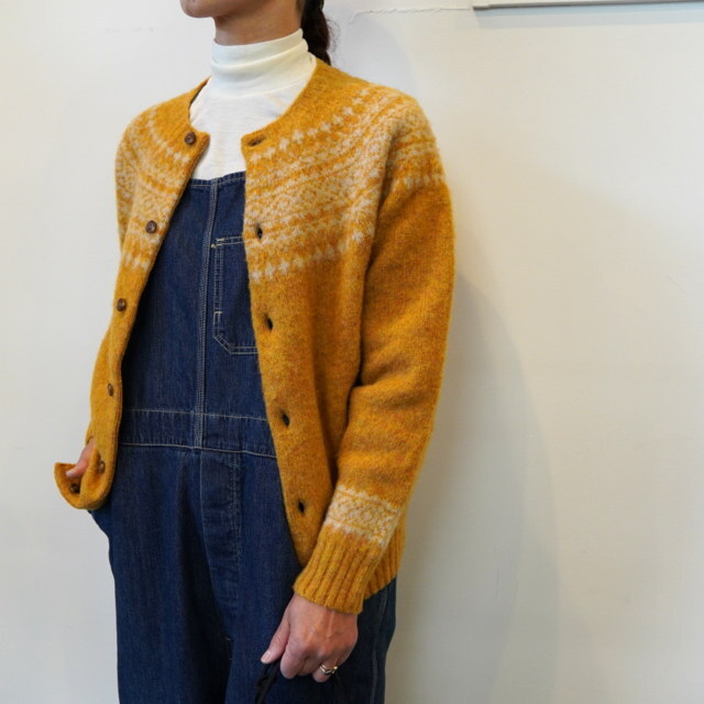 John Tulloch (W^bN) HEAVY BRUSH NORDIC CREW NECK CARDIGAN#NJT1761(1)