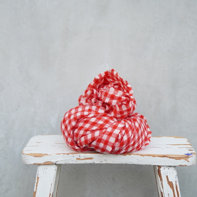 DANIELA GREGIS(_jG OWX) scialle shawl lavato(RED CHECK)#SCI1WK42(1)